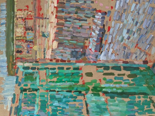 Original pointillist oil painting by Maurice Colasson 1911-1992 The back garden - Picture 6 of 16