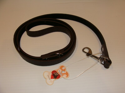 BARK LOVER DOG LEASH BRAND NEW SIMULATED BROWN LEATHER