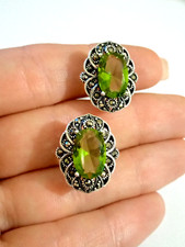 Color Change Turkish Diaspore Sultanite Earrings 925K Silver, No US Import fees!