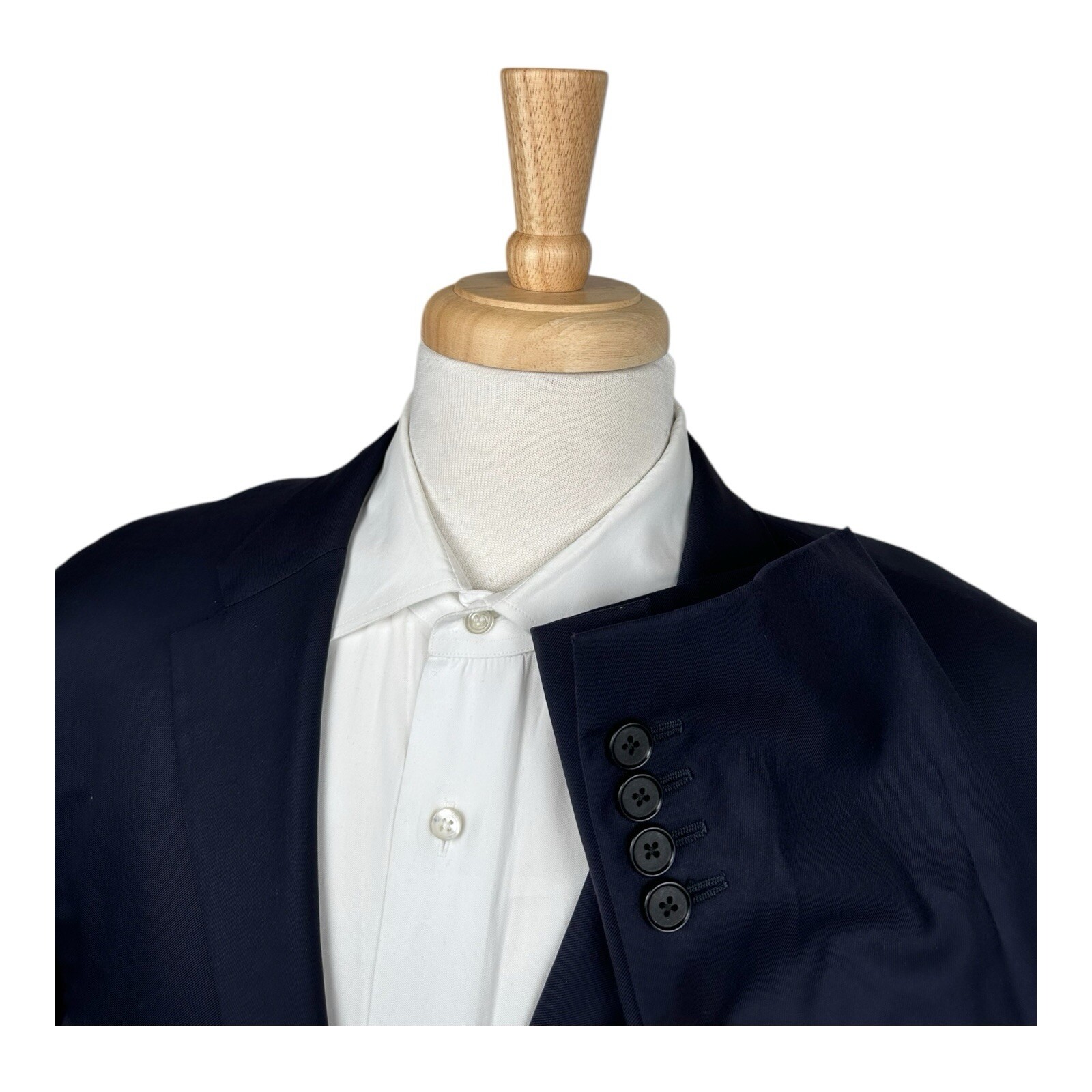 Hickey Freeman Solid Blue 2-Btn Worsted Wool Mens… - image 3