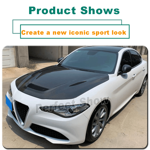 For Alfa Romeo Giulia 2017-20 Carbon Fiber Front Bonnet Engine Bumper Lid Cover - Picture 10 of 15