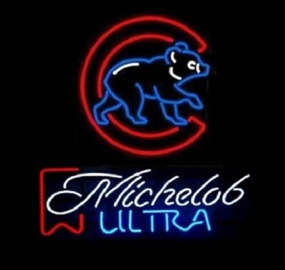  Cubs Walking Bear Champs Beer 24x20 Neon Light Sign Lamp Wall Decor