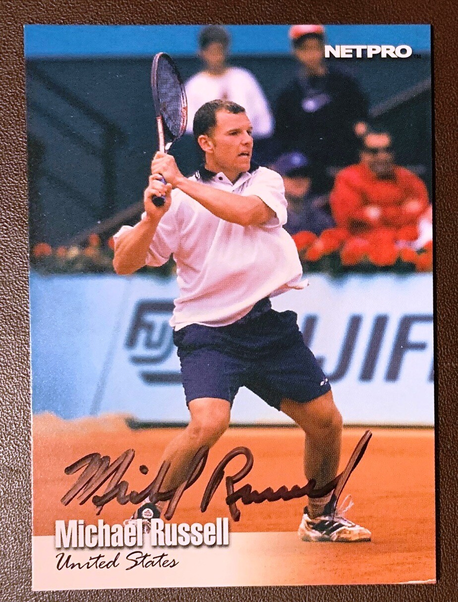 MICHAEL RUSSELL (Player - Coach) 2003 NetPro SIGNED / AUTOGRAPH Tennis Card #60