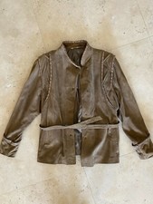 Vintage Suede And Snakeskin Women's Monsieur X Lined Jacket European Size 36