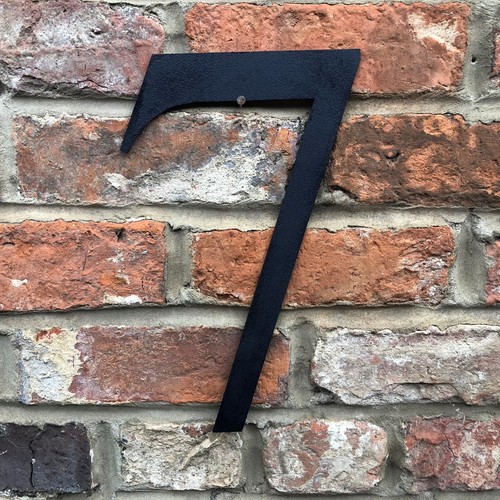 LARGE METAL DISTRESSED BLACK HOUSE SHOP DOOR WALL NUMBER SIGN VINTAGE RUSTIC - Picture 18 of 21