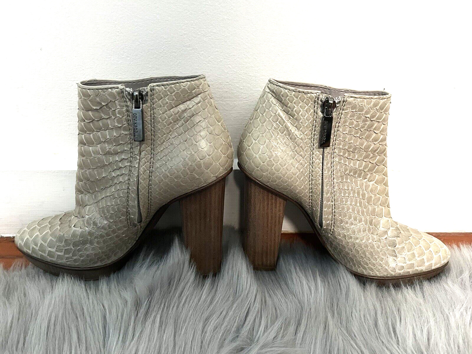 Devi KROELL Ankle Boots 6.5 Python Snakeskin High… - image 2