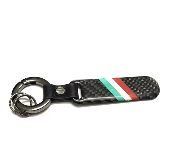 Real Carbon fiber car keychain decoration For Alfa Romeo Carbon Italian Color