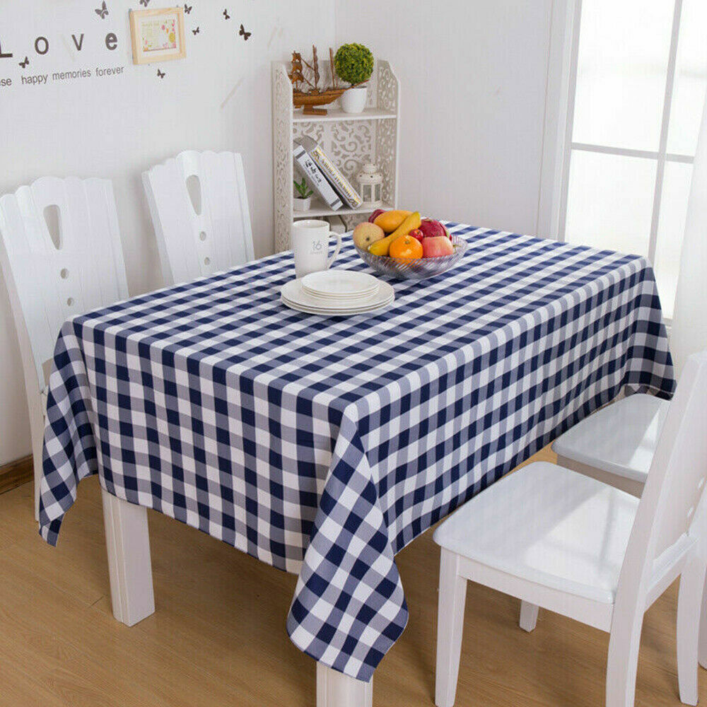 Countryside Gingham Check Table Cloth Cover Travel Picnic Fabric Tablecloth Home
