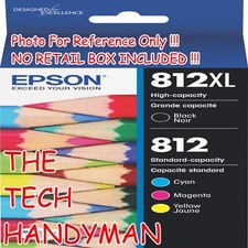 4-PACK EPSON GENUINE 812XL BLACK  812 COLOR INK NO RETAIL BOX EC-C7000