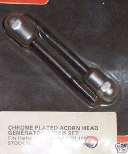 Harley Chrome Acorn head Generator Screw set Harley 45's Colony 7422-2 New - Foto 1 di 1