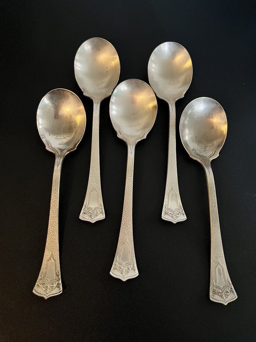 Antique Continental NY Silver Plated Soup Spoons