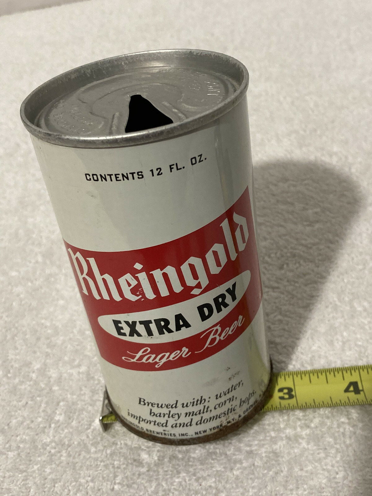 Vintage RHEINGOLD BEER STEEL CAN 12 Ounce Flat Top 2 Side Labels eBay