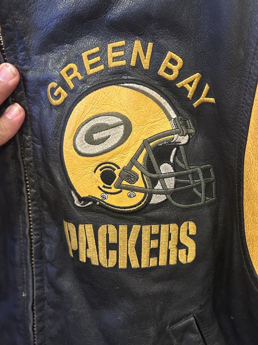 Carl Banks G-III G3 Green Bay Packers Logo Leather Bomber Jacket