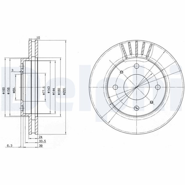 2X Delphi BG2763 Bremsscheibe FüR Hyundai Kia Mitsubishi Proton-image