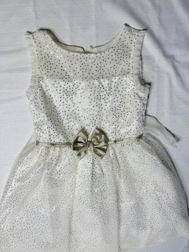 Jona Michelle Girls Formal Party Dress Size 10 Ivory & Gold Sequin Accents - Picture 2 of 10