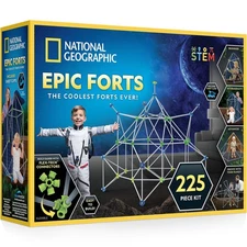 National Geographic Indoor Fort Building Kit - 225 Pieces for Creative Play, ...