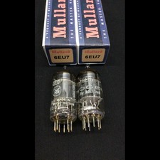 MATCHED PAIR MULLARD 6EU7 Dual Triode GT Brit...