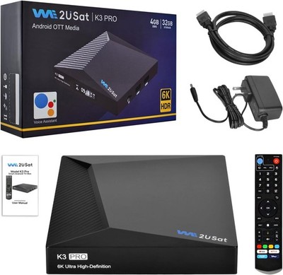 WE2USAT K3PRO 6K Super Clear TV Box 6K@60fps Ultra HD Streaming Dual-Band WiFi