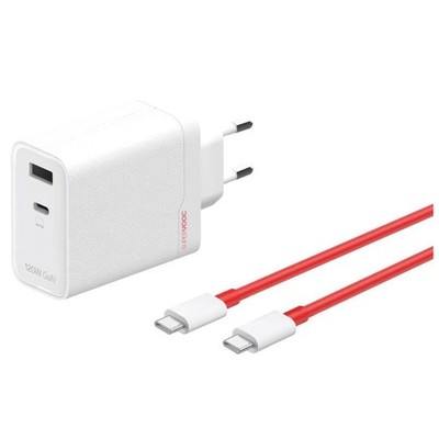 OnePlus 120W Dual Ports SuperVooc Adapter+ Cable Type-C+ Type-A White (2. Wahl)