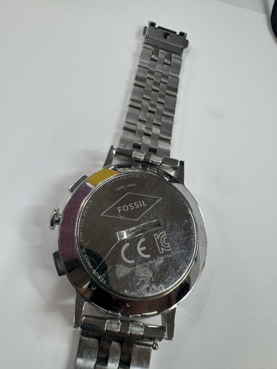 Fossil Q Gazer FTW1105 hybrid smartwatch in silver stainless steel