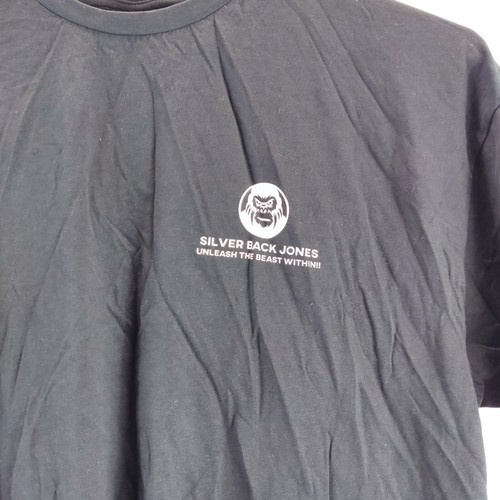 uneek mens t-shirt black crew neck short large print at the back size 2xl - Picture 9 of 14