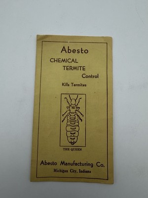 Vintage Abesto Chemical Termite Control Brochure Indiana Pest Advertising