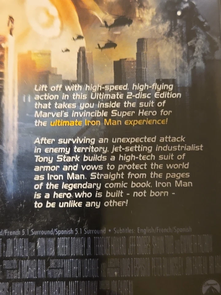 Iron Man Ultimate 2 Disc Edition DVD  Exclusive Target Mask Case 2008 Pre-owned  - Image 4 of 4