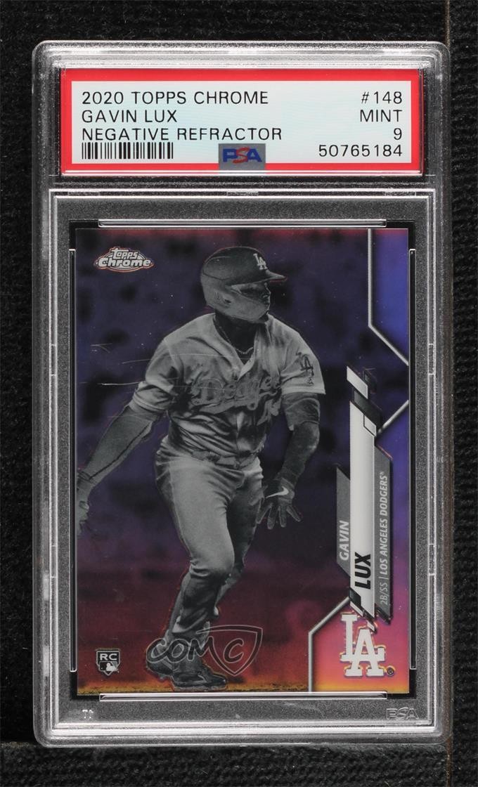 2020 Topps Chrome Negative Refractor Gavin Lux #148 PSA 9 MINT 04qy