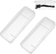 2Pcs Manual Razor Travel Cases Transparent Shaver Protector Storage Box for Men