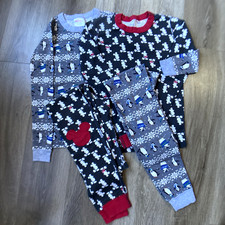 Hanna Andersson Pajamas Set Sz 10 Long Sleeve Cotton Mickey Mouse Penguin Lot 2