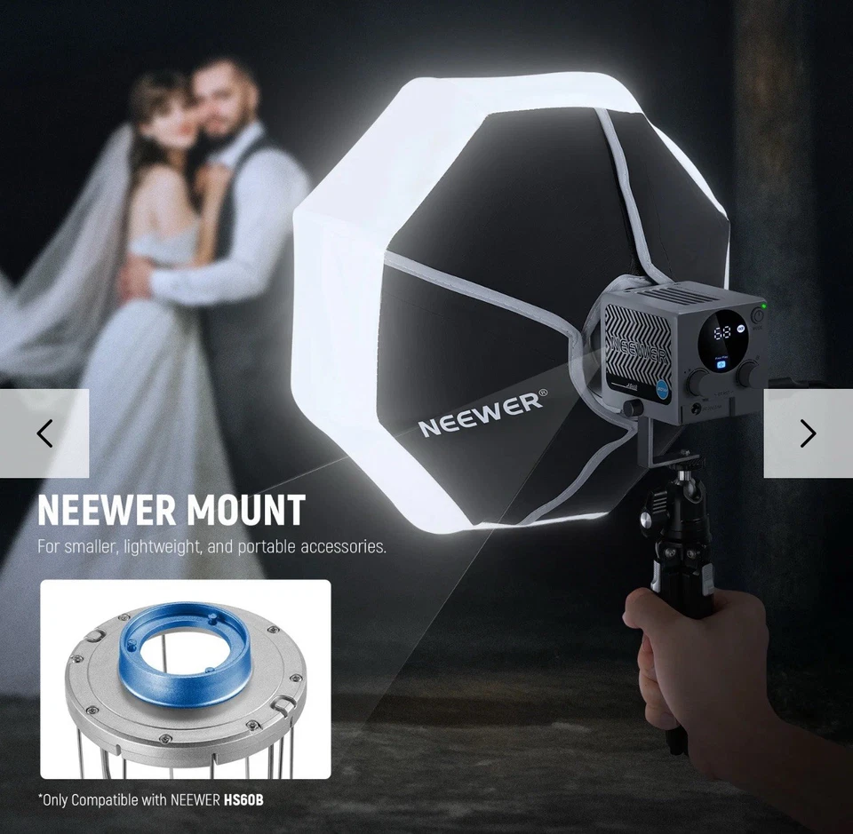 Neewer 12''Lantern Softbox NS7L Mount Quick Release 360° Omnidirectional New - Image 2 of 4