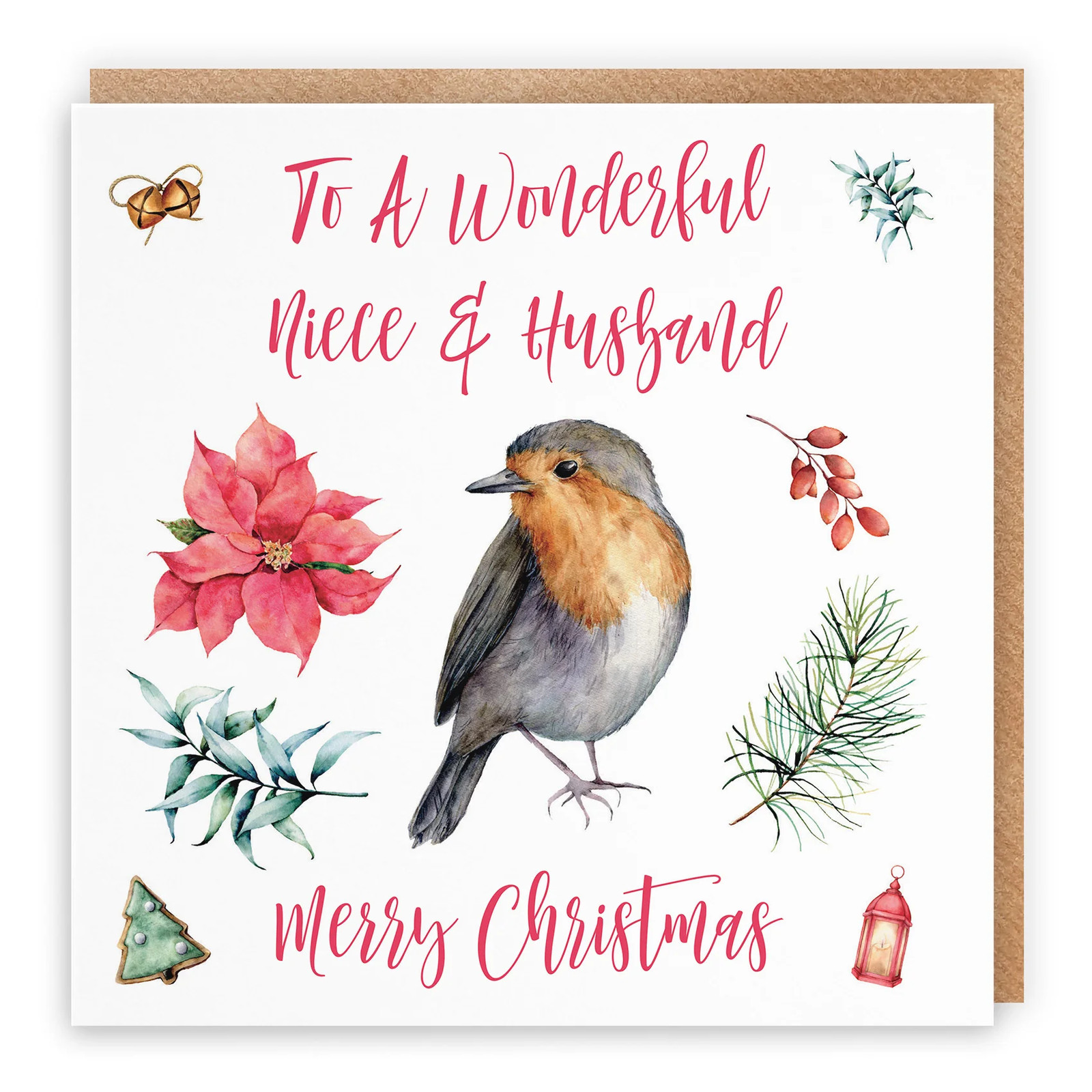 Niece And Husband Christmas Card Festive