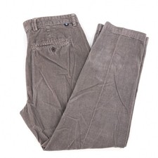 Chaps Mens Gray Corduroy Pants Straight Leg Cotton Trousers 34x29 (Fits 34x28)