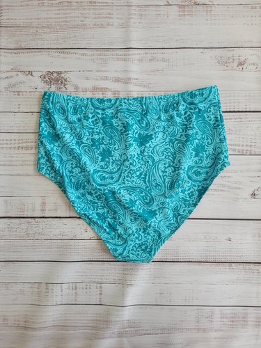 New BLOOMCHIC US 18-20 Turquoise 2 Piece Paisley Twist Front Swim Dress Women - Picture 16 of 16