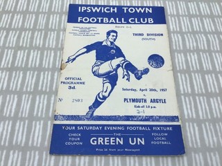 Ipswich Town v Plymouth Argyle 1956/57 Division 3 South 20th April 1957