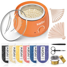 Waxing Kit, Painless Hair Removal Wax Warmer with 6 Bags Hard Waxbeans for Full