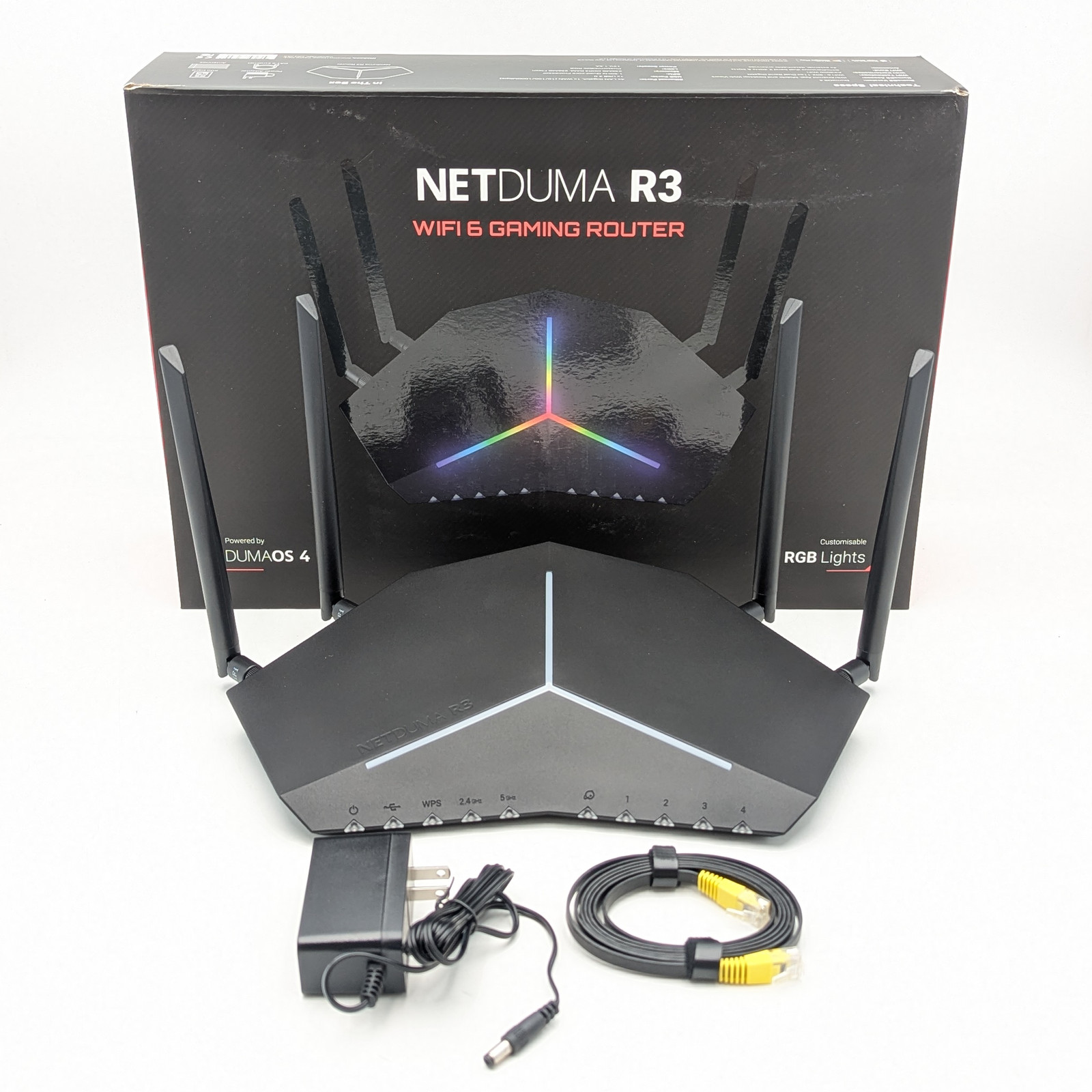Netduma R3 Wi-Fi 6 Gaming Router Dual Band | Black | Powered by Dumaos 4