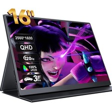 UPERFECT 16" Portable Monitor 2K 120Hz Freesync HDR Eyecare Screen USB C HDMI