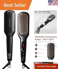 Fast Heating Pro Hair Straightener Brush with Rotatable Cord Auto Lock Control