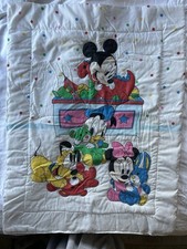Vintage Disney Baby Mickey Mouse Minnie Blanket Crib Quilt Cover 1980s