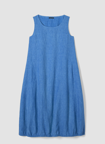 NEU Eileen Fisher gewaschenes Bio Leinen Délavé Laternenkleid Gr. S