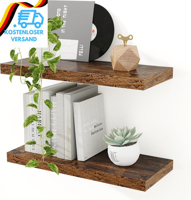 Feihorrm Wandregal Holz, Extra Breit 23,5 Cm, 40Cm Vintage Wandboard 2Er Set, Sc