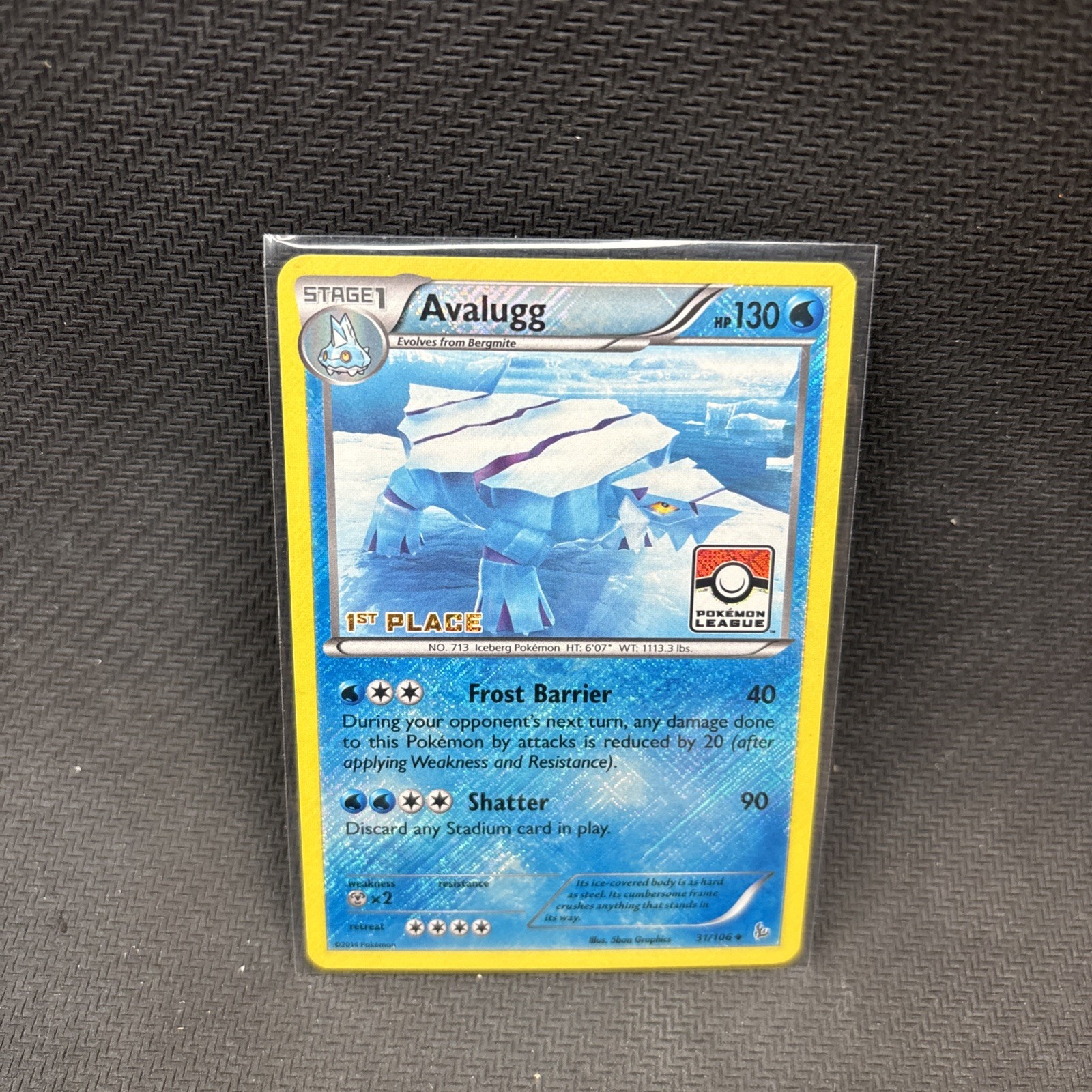Pokémon TCG - Avalugg 31/106 - Reverse Holo - 1st Place League Promo NM