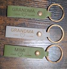 Personalized Leather Keychain: Engraved Family Keepsake