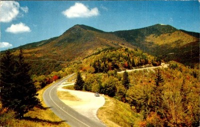 Blue Ridge Parkway Mount Mitchell Intersection PC 1963 Autumn Leaf Peeping