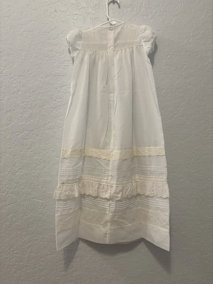 Vestido Baby Dior Blanco Bautizo Católico Niñas Talla 18m-2t Foto 3 de 4