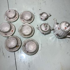 Vtg B W Bavaria Germany Porcelain Children  s Tea Set Mid Century Storybook 15pc