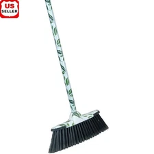 Effective Kitchen Broom W/ Horsehair Bristles Durable Wooden Handle Dustpan New