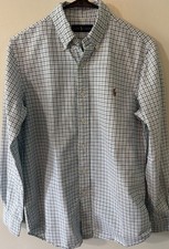 Ralph Lauren Men s Oxford Long Sleeve Button Down Small 100 Cotton Blue Green
