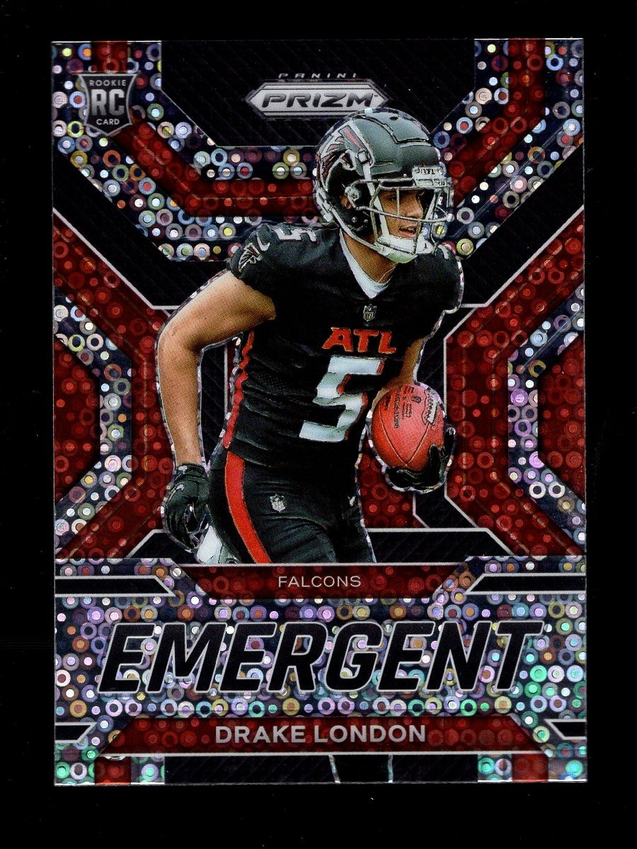 2022 PRIZM NO HUDDLE EMERGENT SILVER DISCO E5 DRAKE LONDON RC FALCONS